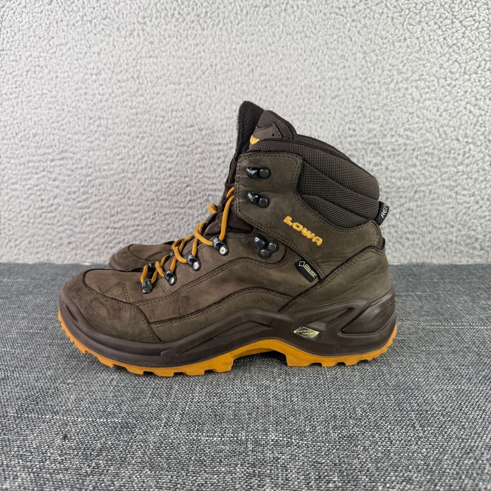 Lowa Renegade GTX Mid Hiking Boots Mens 9.5 Brown Orange Waterproof Leather